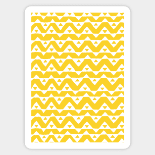 Mustard Yellow and White Triangle Chevron Pattern Sticker